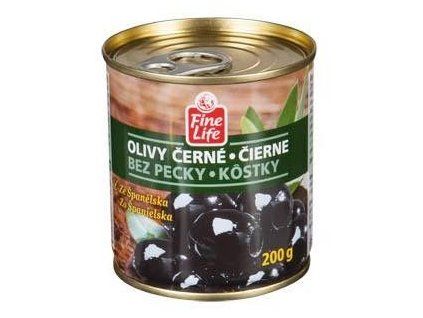 Fine Life Olivy černé bez pecky 200 g