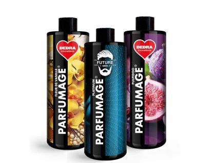 Rodinné balení PARFUMAGE | Parfém na praní a úklid | FLEUR DE VANILLA & PLATINUM & PULPIDOO | 500 ml × 3