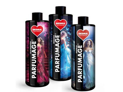 Rodinné balení PARFUMAGE | Parfém na praní a úklid | PRINCESS & LILA FASHION & ANGELIA | 500 ml × 3