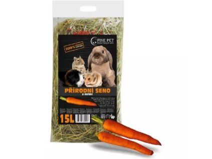 FinePet přírodní seno 15l s mrkví 500g