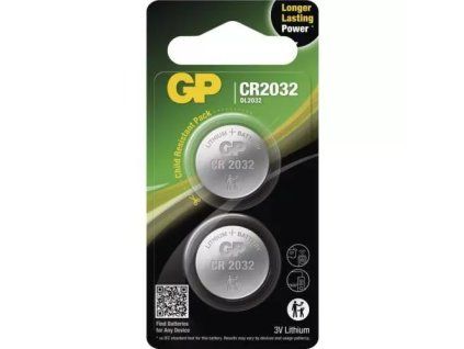GP baterie x2ks knoflíková cr2032 1ks