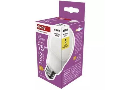 RP=2,00 - Emos žárovka led 9,5w (75w) e27 a60 teplá bílá 1ks