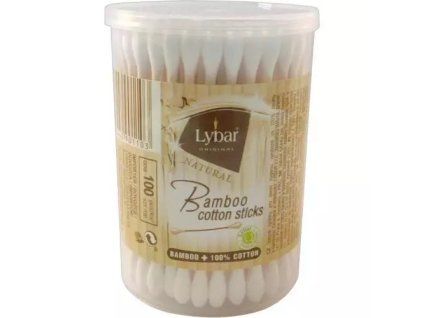 Lybar Natural Bamboo vatové tyčinky 100ks krabice kulatá