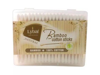 Lybar Natural Bamboo vatové tyčinky 200ks krabice hranatá