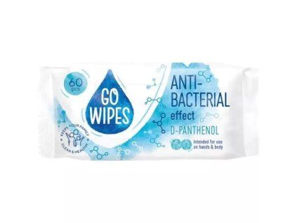Go Wipes vlhčené ubrousky s antibakteriálním účinkem a s vitamínovým komplexem 60ks