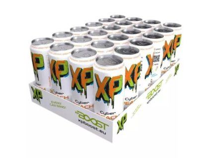 XP BOOST energetický nápoj cyber peach 0,5L PLECH