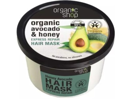 Organic Shop vlasová maska 250ml Regenerační Avokádo a Med