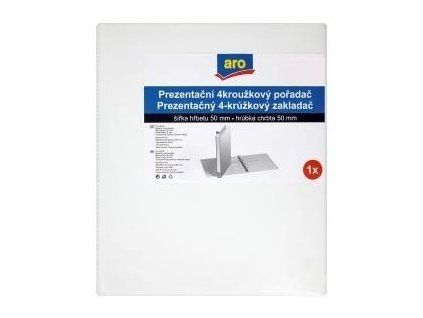 aro Pořadač prezentační 4kroužkový A4 50 mm bílý 1 ks
