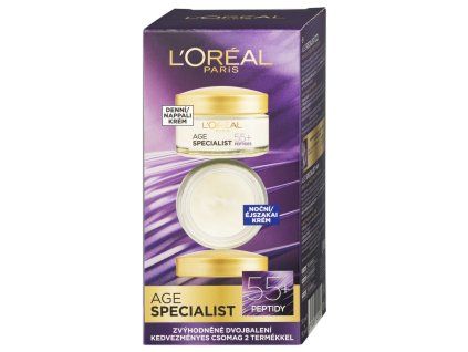 LOréal Paris Age Specialist 55+ denní a noční krém proti vráskám 2 x 50 ml dárková sada