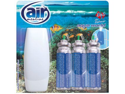 Air Menline Aqua World osvěžovač vzduchu, náhradní náplň 3 ks + STROJEK