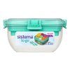 Sistema Krabička s miskou na salát To Go Salad s oddělenými komorami s příborem 1,1 l, mix barev