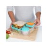 Sistema Dělený svačinový box To Go Bento Lunch s nádobou na jogurt a 2 tácky 1,65 l, mix barev