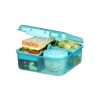 Sistema Dělený svačinový box Ocean Bound Bento Cube s nádobou na jogurt a 2 tácky 1,25 l, mix barev