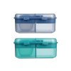 Sistema Dělený svačinový box Ocean Bound Bento Cube s nádobou na jogurt a 2 tácky 1,25 l, mix barev