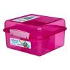 Sistema Dělený svačinový box Lunch Cube Max s nádobou na jogurt s dvojitým víčkem 2 l, mix barev