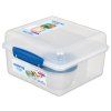 Sistema Dělený svačinový box To Go Lunch Cube Max s nádobou na jogurt s dvojitým víčkem 2l, mix barev