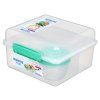 Sistema Dělený svačinový box To Go Lunch Cube Max s nádobou na jogurt s dvojitým víčkem 2l, mix barev