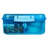 Sistema Dělený svačinový box Lunch Bento Cube s nádobou na jogurt a 2 tácky 1,25 l, modrá