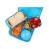 Sistema Dělený svačinový box Lunch Bento Cube s nádobou na jogurt a 2 tácky 1,25 l, modrá