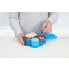 Sistema Dělený svačinový box Lunch Bento Cube s nádobou na jogurt a 2 tácky 1,25 l, modrá