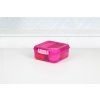 Sistema Dělený svačinový box Lunch Bento Cube s nádobou na jogurt a 2 tácky 1,25 l, růžová