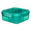 Sistema Dělený svačinový box Lunch Bento Cube s nádobou na jogurt a 2 tácky 1,25 l, mátová