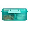 Sistema Dělený svačinový box Lunch Bento Cube s nádobou na jogurt a 2 tácky 1,25 l, mátová