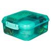 Sistema Dělený svačinový box Lunch Bento Cube s nádobou na jogurt a 2 tácky 1,25 l, mátová