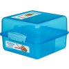 Sistema Dělený svačinový box Lunch Cube s 2 oddíly 1,4 l, modrá
