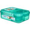Sistema Dělený svačinový box Lunch Bento s nádobou na jogurt a 2 tácky 1,65 l, mátová
