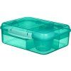Sistema Dělený svačinový box Lunch Bento s nádobou na jogurt a 2 tácky 1,65 l, mátová