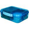 Sistema Dělený svačinový box Lunch Bento s nádobou na jogurt a 2 tácky 1,65 l, modrá