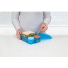 Sistema Dělený svačinový box Lunch Bento s nádobou na jogurt a 2 tácky 1,65 l, modrá