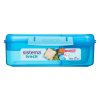 Sistema Dělený svačinový box Lunch Bento s nádobou na jogurt a 2 tácky 1,65 l, modrá