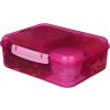 Sistema Dělený svačinový box Lunch Bento s nádobou na jogurt a 2 tácky 1,65 l, růžová