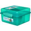 Sistema Dělený svačinový box Lunch Cube Max s nádobou na jogurt s dvojitým víčkem 2 l, mátová