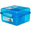 Sistema Dělený svačinový box Lunch Cube Max s nádobou na jogurt s dvojitým víčkem 2 l, modrá