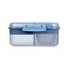 Sistema Dělený svačinový box Ocean Bound Bento Cube s nádobou na jogurt a 2 tácky 1,25 l, modrá
