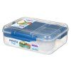 Sistema Dělený svačinový box To Go Bento Lunch s nádobou na jogurt a 2 tácky 1,65 l, modrá