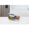 Sistema Dělený svačinový box To Go Bento Lunch s nádobou na jogurt a 2 tácky 1,65 l, modrá