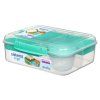 Sistema Dělený svačinový box To Go Bento Lunch s nádobou na jogurt a 2 tácky 1,65 l, mátová