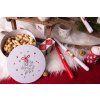 Plechová kulatá dóza MISTLETOE MAGIC, bílá, set 3 ks, 200x90/185x80/140x65mm