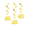 Závěsné dekorace Happy Birthday zlaté 3 ks