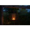 Kovová lampa drátěná se závěsem na svíčku, černá 195x153mm