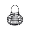 Kovová lampa drátěná se závěsem na svíčku, černá 195x153mm