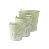 Plechový květináč 3 ks set oválný s uchem Jaro, zelená 160x140x245mm 140x135x220mm 120x120x205mm