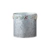 Plechová kulatá dóza s uchy a bordurou, šedá, set 3 ks, 162x150/185x175/210x98mm