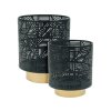 Svícen kovový 2ks 150x185/180x215mm na maxi čaj. svíčky, černá