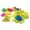 PUFI | Kouzelný kinetický písek s pískovištěm & formičkami | zeleno-žlutý | 1,9 kg
