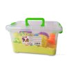 PUFI | Kouzelný kinetický písek s pískovištěm & formičkami | zeleno-žlutý | 1,9 kg